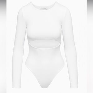 Babaton Contour White Long Sleeve Bodysuit